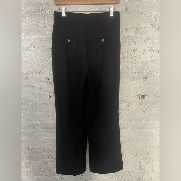 Zara Black Pleated Trouser Pants Sz Small - Picture 4 of 4